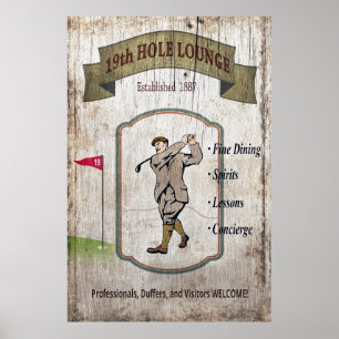 Golf Club Sign Poster