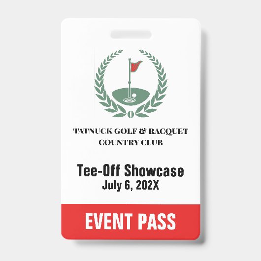 Golf Club Special Tournament Custom Event Pasjes Badge (Voorzijde)