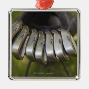 Golf-clubkoppen in een tas. Drie tot negen Metalen Ornament