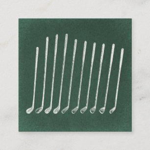 Golf Clubs Antiek Golfkunst  groene stijl Informatiekaartje