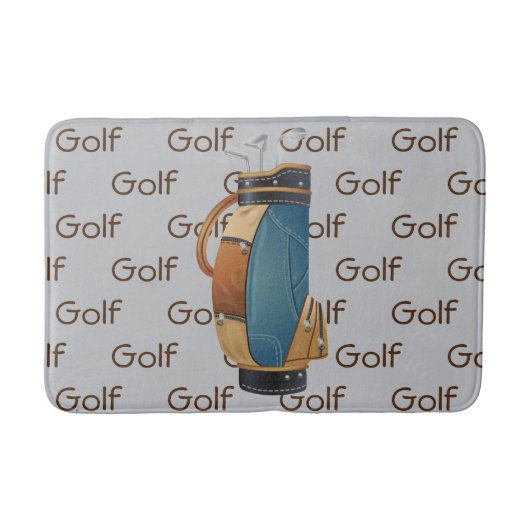 Golf Clubs Bag Tiled Text Design  Badmat (Voorkant)