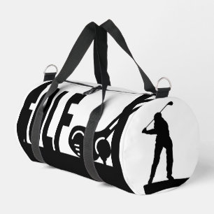 Golf, Clubs, Golfer, Zwart & Wit Plunjezak