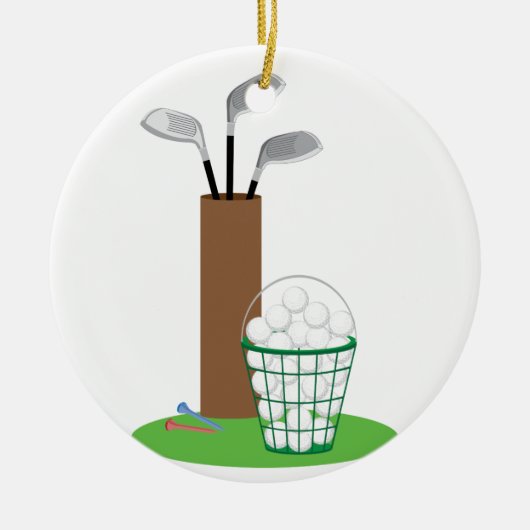 Golf Clubs Keramisch Ornament (Voorkant)
