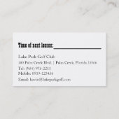 Golf Coach Golfer-visitekaartje Visitekaartje (Achterkant)