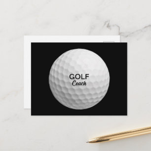 Golf Coach Realistische Bal Zwart Briefkaart