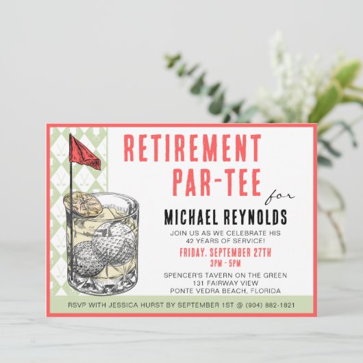 Golf Cocktailparty Uitnodiging (Staand voorkant)