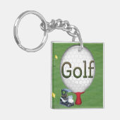 Golf Composite Ball Cart Flags Sleutelhanger (Voorkant Links)