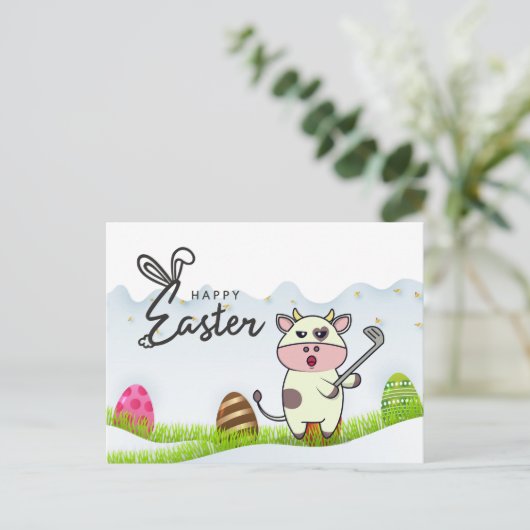 Golf Conception de Pâques pour golfeurs Carte post (Debout devant)