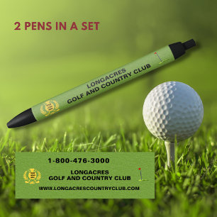 Golf & Country Club Competitie Logo Website Telefo Zwarte Inkt Pen