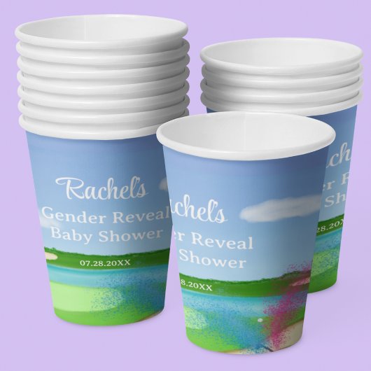 Golf Course Bunker Gender onthulling Baby shower Papieren Bekers