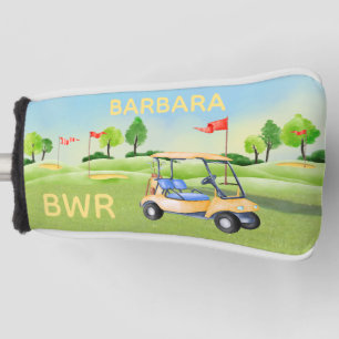 Golf Course Cart Feminine Monogram Naam  Golfheadcover