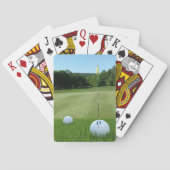 Golf Course Foto Golfing Dad Monogram Golfer Speelkaarten (Achterkant)