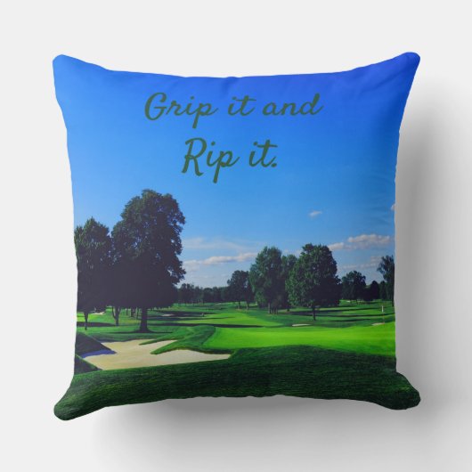 Golf Course Grip it and Rip it Kussen (Achterkant)