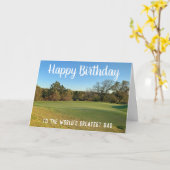 Golf Course Happy Birthday Foto gepersonaliseerd p Kaart (Gele Bloem)