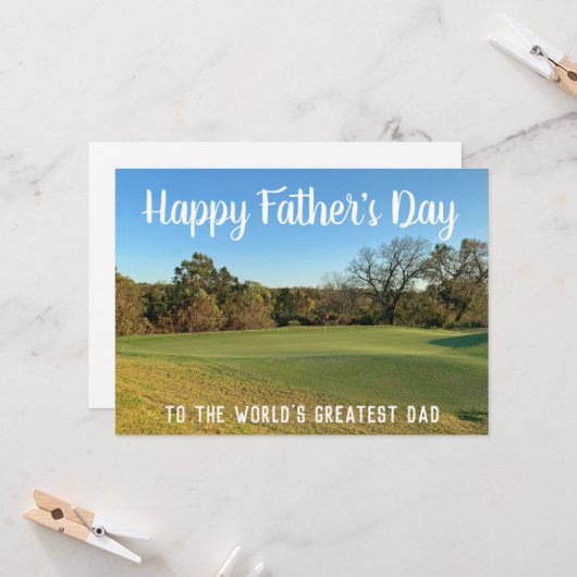 Golf Course Happy Vaderdag Personalized Golfer Kaart (Voorkant / Achterkant in situ)