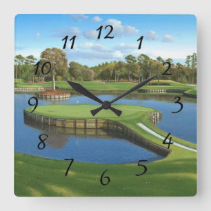 Golf Course Hole achtergrond Vierkante Klok