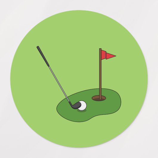 Golf Course Hole met vlag Labels (Design 2)