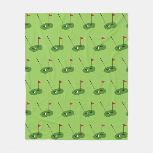 Golf Course Hole met Vlag Patroon Fleece Deken (Voorkant)