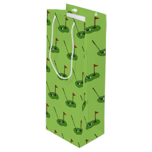 Golf Course Hole met Vlag Patroon Wijn Cadeautas