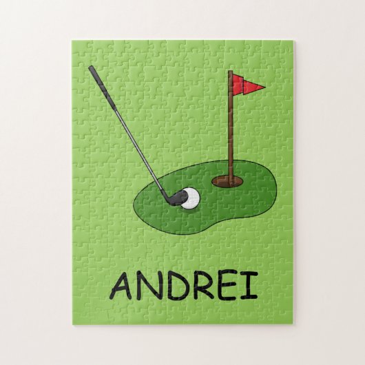 Golf Course Hole met vlag Personaliseren Legpuzzel (Verticaal)