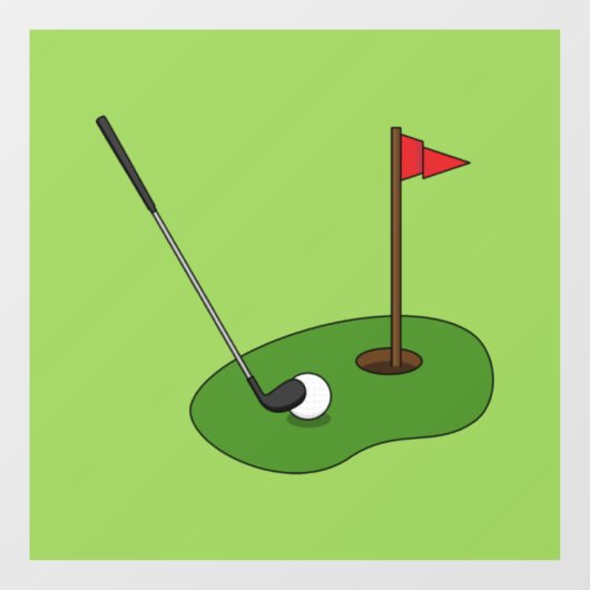 Golf Course Hole met vlag Raamsticker (Vel)