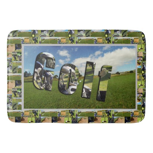 Golf Course Photo Collage en Logo, Badmat (Voorkant)