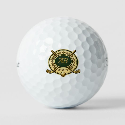 Golf Crest Aangepaste Initialen Golfballen (Voorkant)