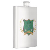 GOLF Crest met Laurel Wreath en Clubs Flask Heupfles (Rechts)