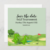 Golf Crocodile op golfbaan grappig feest Kaart (Voorkant / Achterkant)