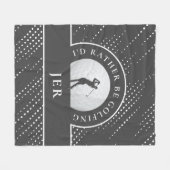 Golf Custom Golfer Monogrammed Silhouet Grijs Best Fleece Deken (Voorkant (Horizontaal))