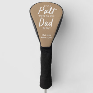 Golf dad modern beige white typografie grappig golfheadcover