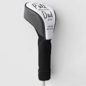 Golf dad modern zwart-witte typografie grappig golfheadcover (Schuin)