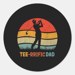 Golf Dad Vaderdag Golfen Retro 70s Golfer T-shirt Ronde Sticker