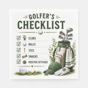 Golf Dagelijks Leven Grappige Checklist Servet