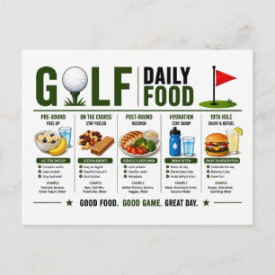 Golf dagelijkse eten voor golfer briefkaart