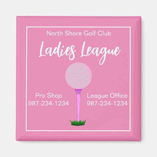 Golf Dames League Information Magnet Magneet (Voorkant)