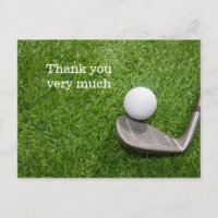Golf Dank je kaart met golfbal en ijzer