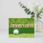 Golf Dank je kaart met golfbal en t-shirt (Staand voorkant)