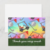 Golf Dank je kaart met karretje en vlag (Voorkant / Achterkant)