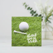 Golf Dank u kaart met golfbal op groen (Staand voorkant)