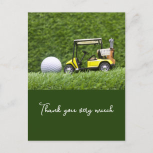 Golf Dank u kaart met golfbal op groen