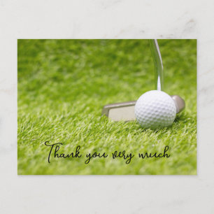 Golf Dank u kaart met golfbal op groen