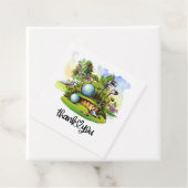 Golf Dank u met tekst met golfbal op groen Bedankjes Labels (In situ)