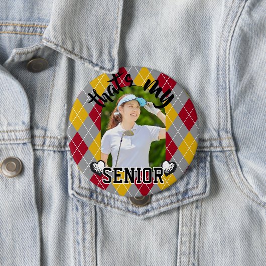 Golf Dat is mijn Senior speler rode gele Button (In situ)