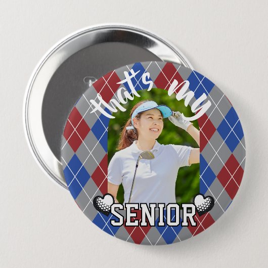 Golf Dat is mijn Senior speler rood blauw Button (Voorkant /achterkant)