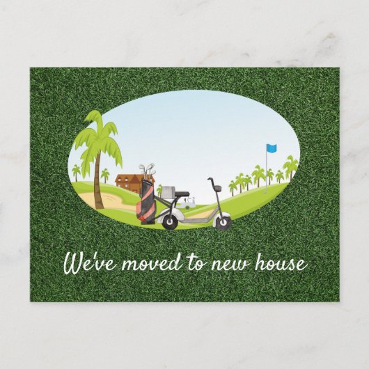 Golf dat we naar het nieuwe huis zijn verhuisd feestdagenkaart (Voorkant)
