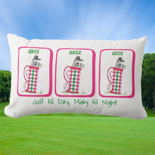 Golf de hele dag, Mahj de hele nacht / Preppy Golf Kussen
