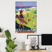 Golf de La Soukra Tunis Vintage Travel Poster (Bureau à domicile)
