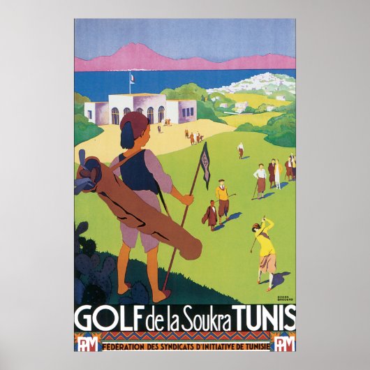 Golf de La Soukra Tunis Vintage Travel Poster (Devant)