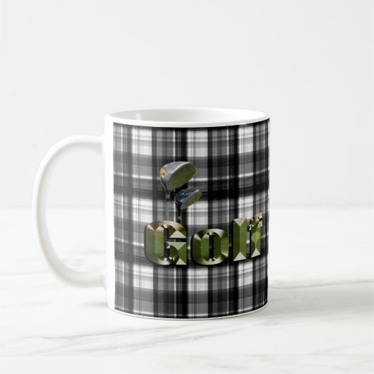 Golf de tarte blanc noir, Mug de café (Gauche)